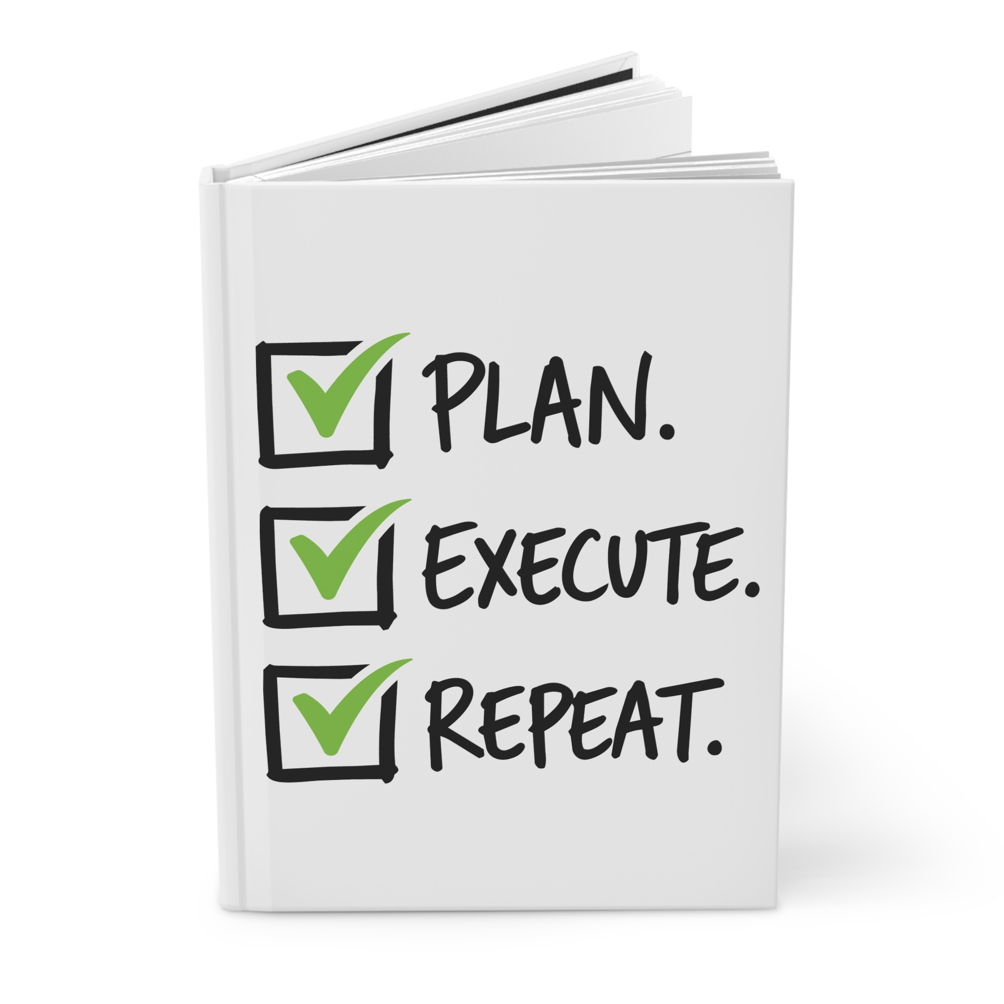 Plan. Execute. Repeat. Hardcover Journal - Motivational Lined Notebook for Productivity & Goal Setting - Image 3